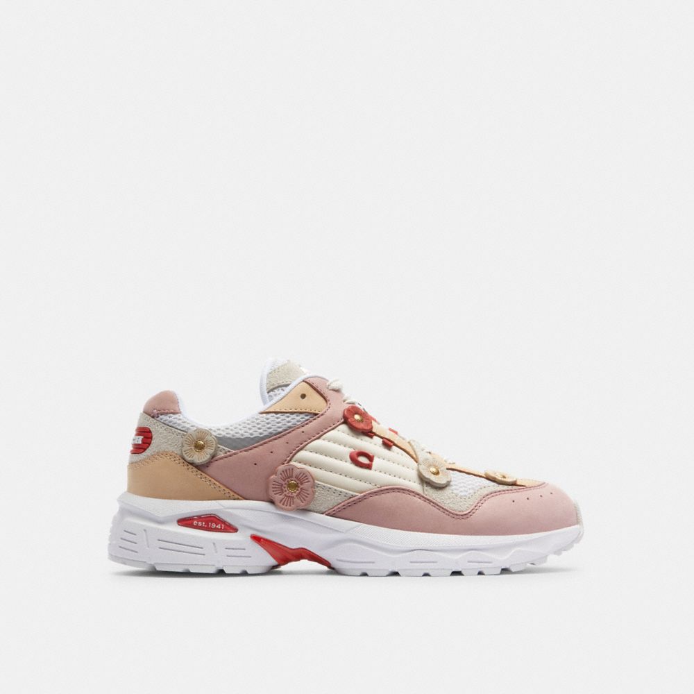 Light Rose/Beechwood Coach C301 With Tea Rose Women Sneakers | 407HUODQS