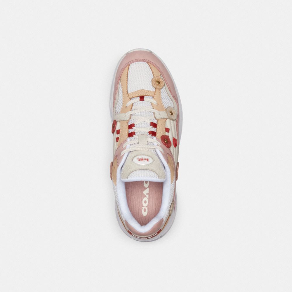 Light Rose/Beechwood Coach C301 With Tea Rose Women Sneakers | 407HUODQS