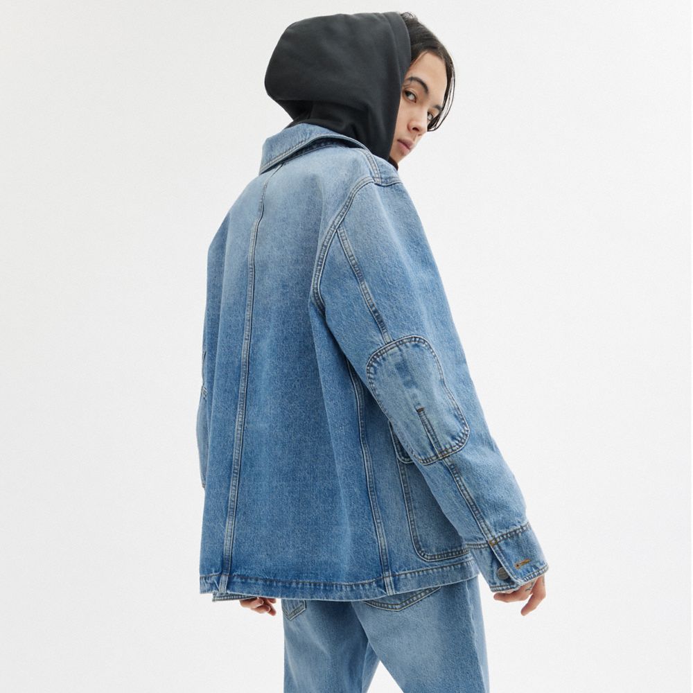 Light Wash Coach Denim Chore Jacket Men Jackets & Outerwear | 208AFEVHZ