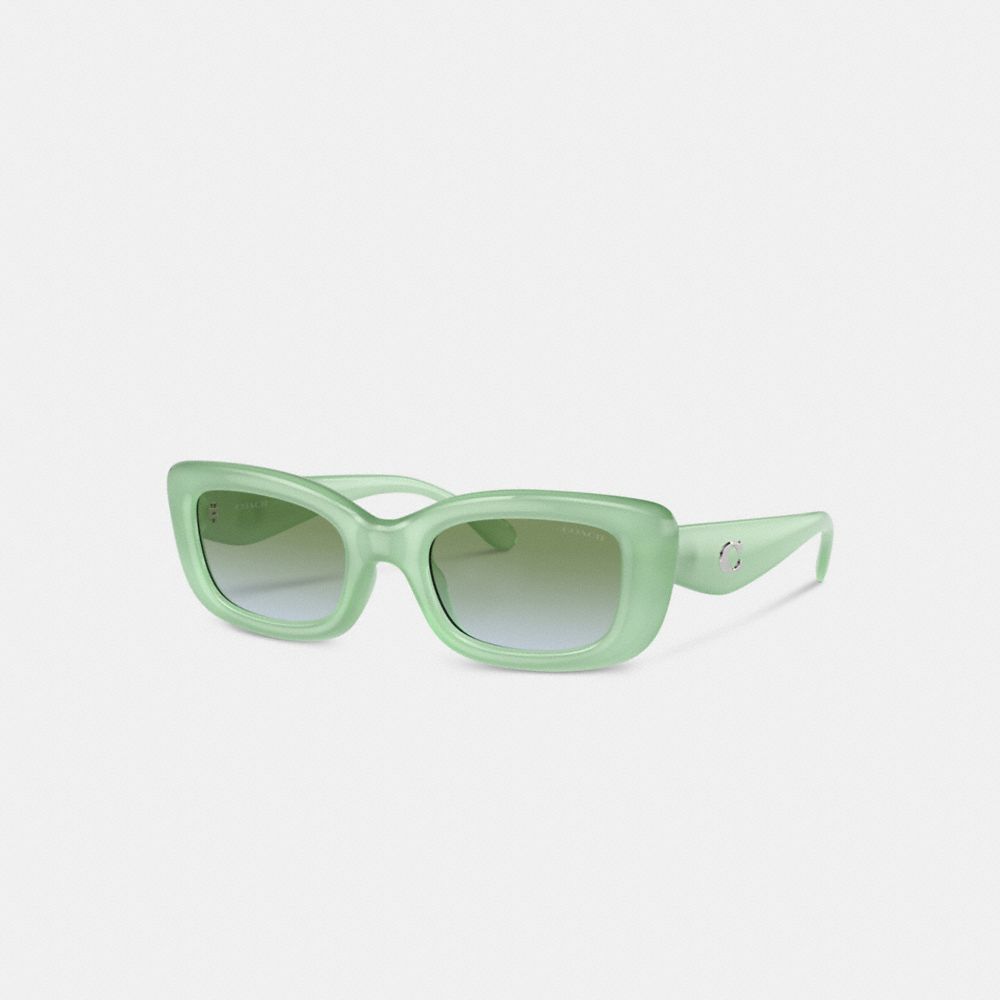 Mint Coach Pillow Tabby Narrow Rectangle Sunglasses Women Eyewear | 694TCLIOM