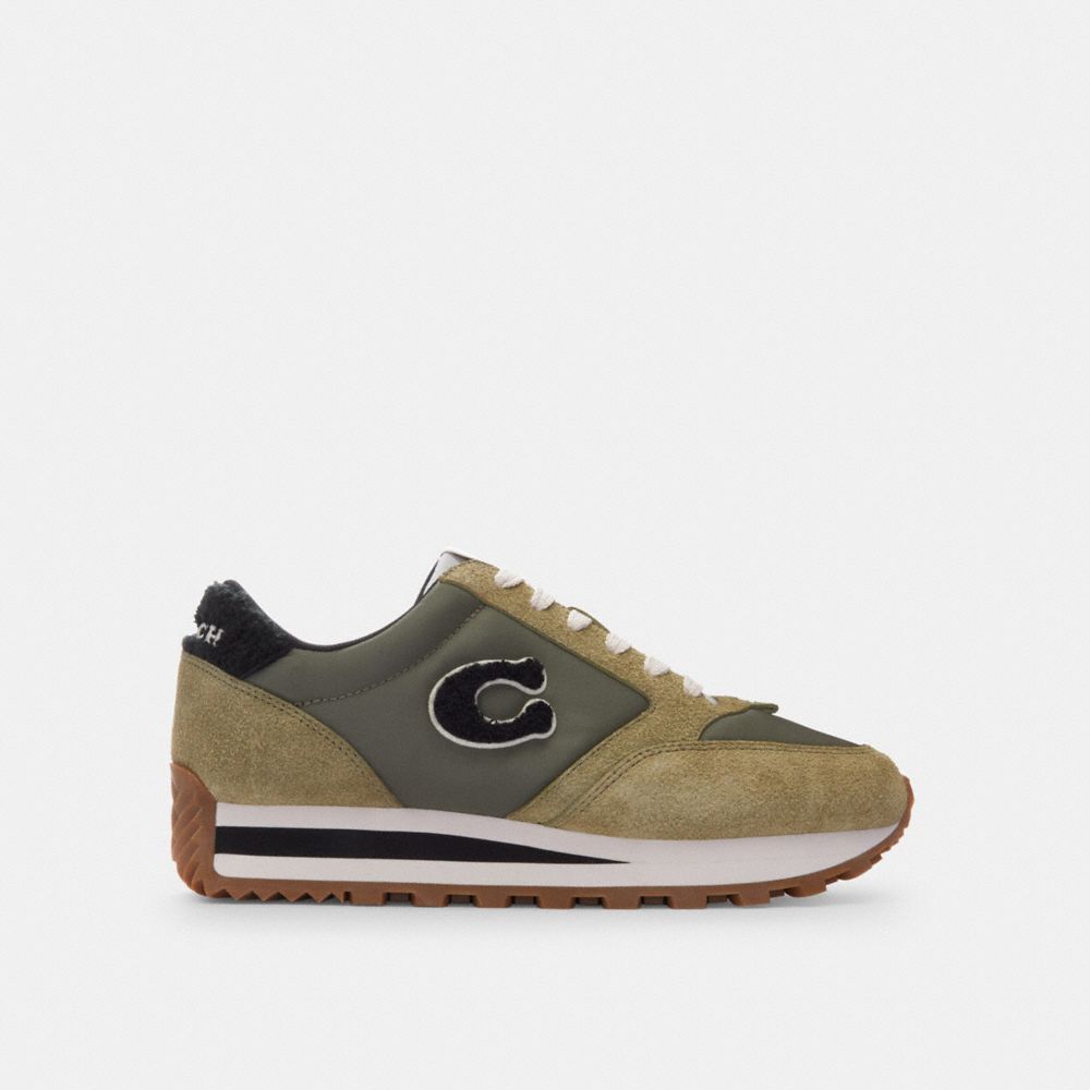 Moss/Army Green Coach Runner Women Sneakers | 613YEWHQI