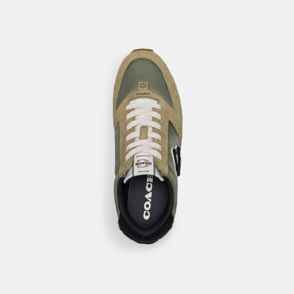 Moss/Army Green Coach Runner Women Sneakers | 613YEWHQI