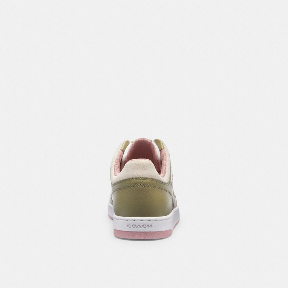 Moss/Light Rose Coach C201 Low Top Women Sneakers | 496WHCYBI