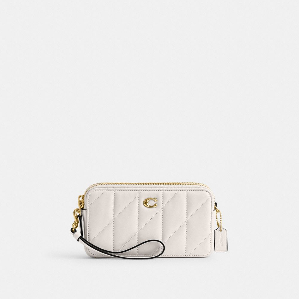 Nappa Leather/Brass/Chalk Coach Kira With Pillow Quilting Women Crossbody Bags | 680VOMYDU