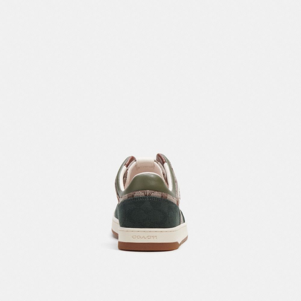 Oak/Buttercup/Amazon Green Coach C201 In Mixed Signature Fabric Men Sneakers | 569FEVSXY