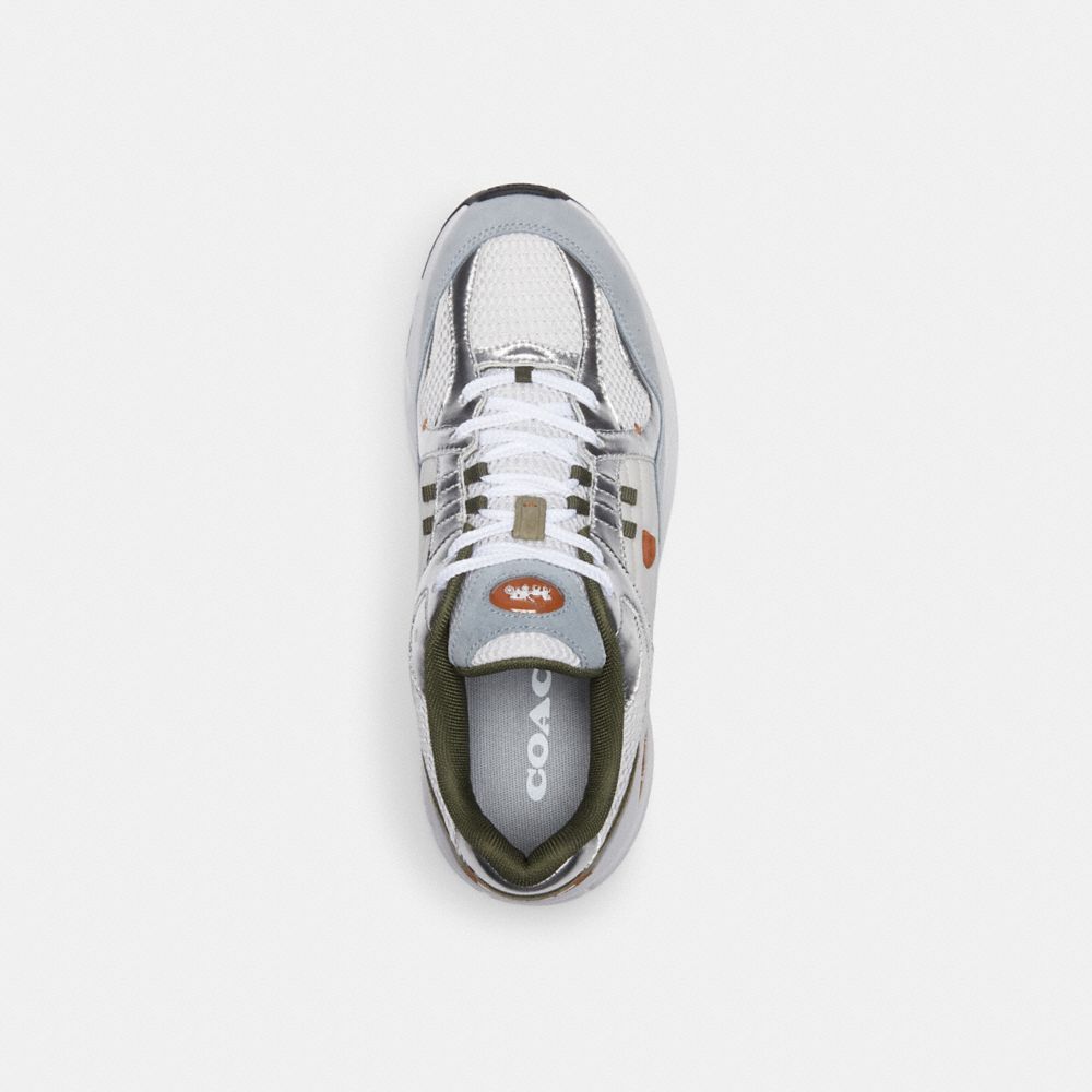 Optic White/Grey Coach C301 Women Sneakers | 284SDCLJW