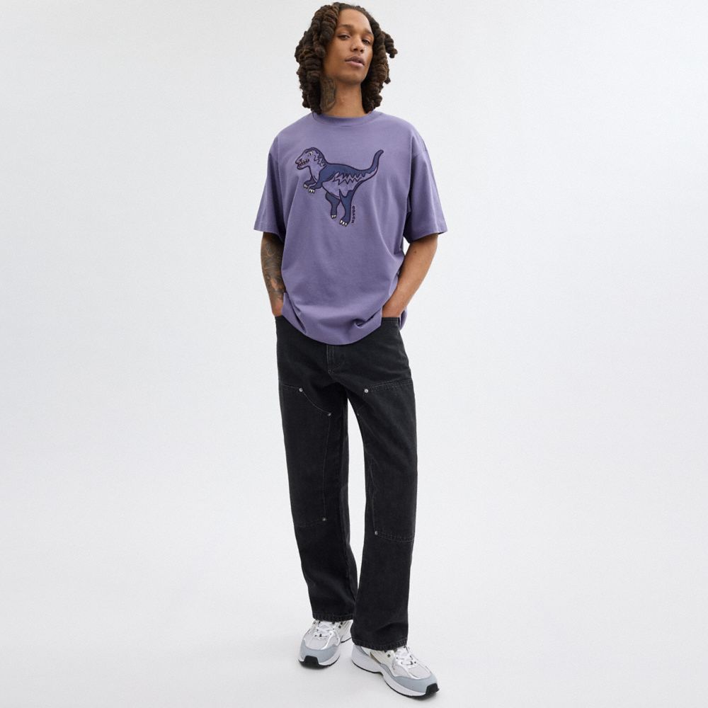 Purple Coach Rexy T Shirt In Organic Cotton Men Tops & Bottoms | 901DVXAOI