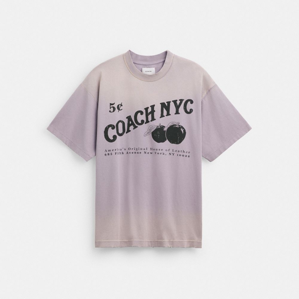 Purple Coach Signature Apple T Shirt Men Tops & Bottoms | 541MKLPEF