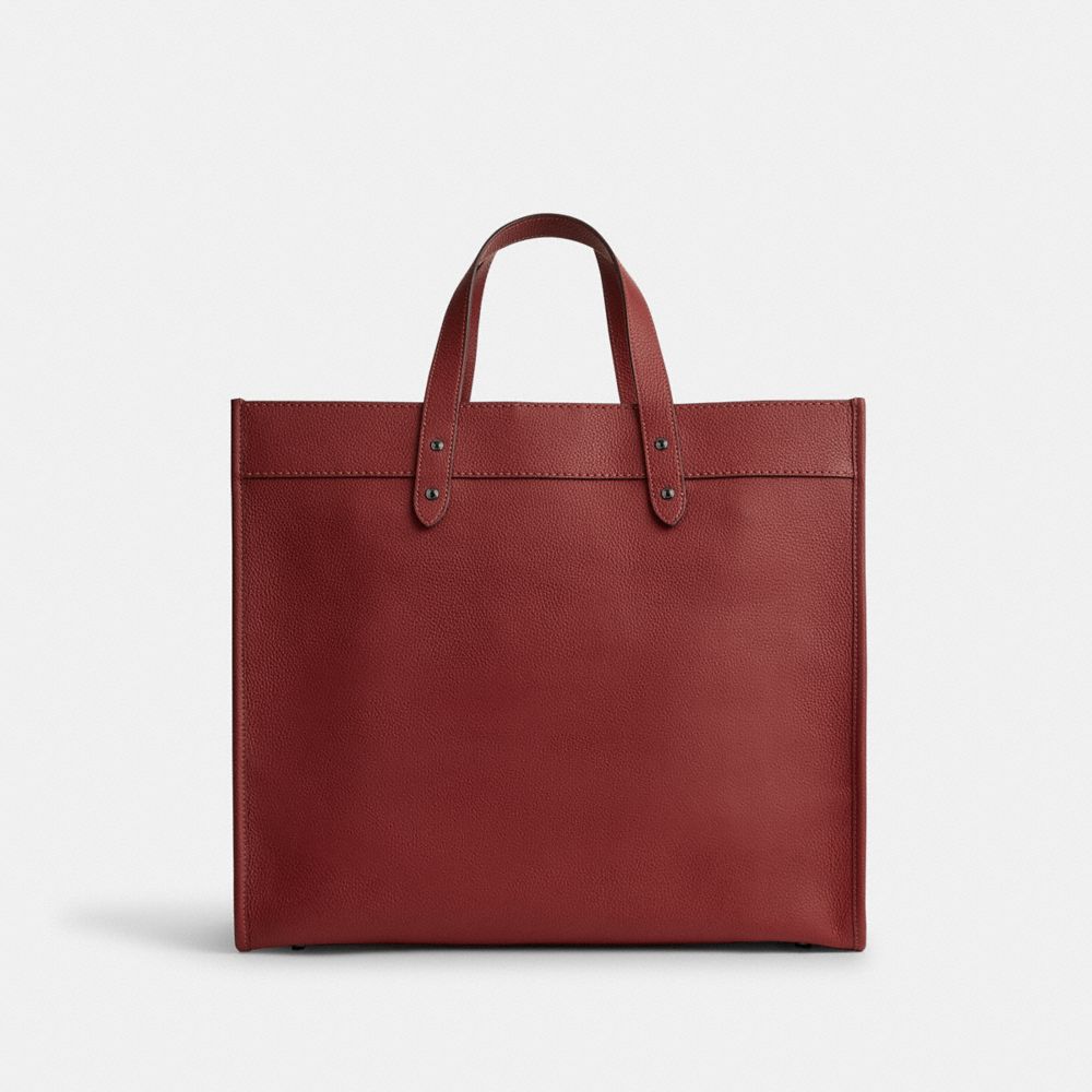 Red Coach Field Tote Bag 40 With Coach Badge Men Totes & Duffles | 504CSIKAE