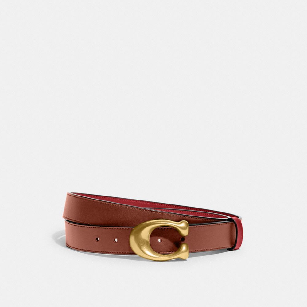 Red Coach Sculpted C Buckle Cut To Size Reversible Belt, 32 Mm Women Belts | 197HAWCDY