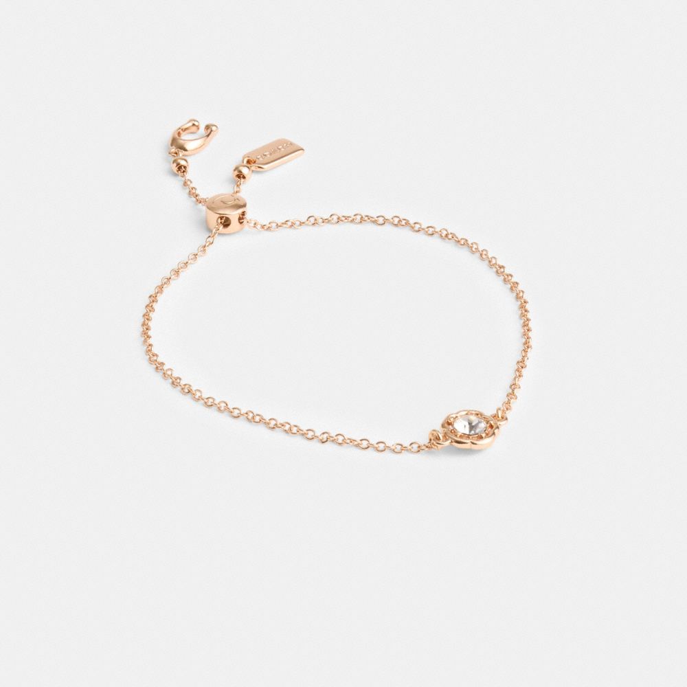 Rose Gold Coach Halo Tea Rose Slider Bracelet Women Jewelry | 370EGCZLQ