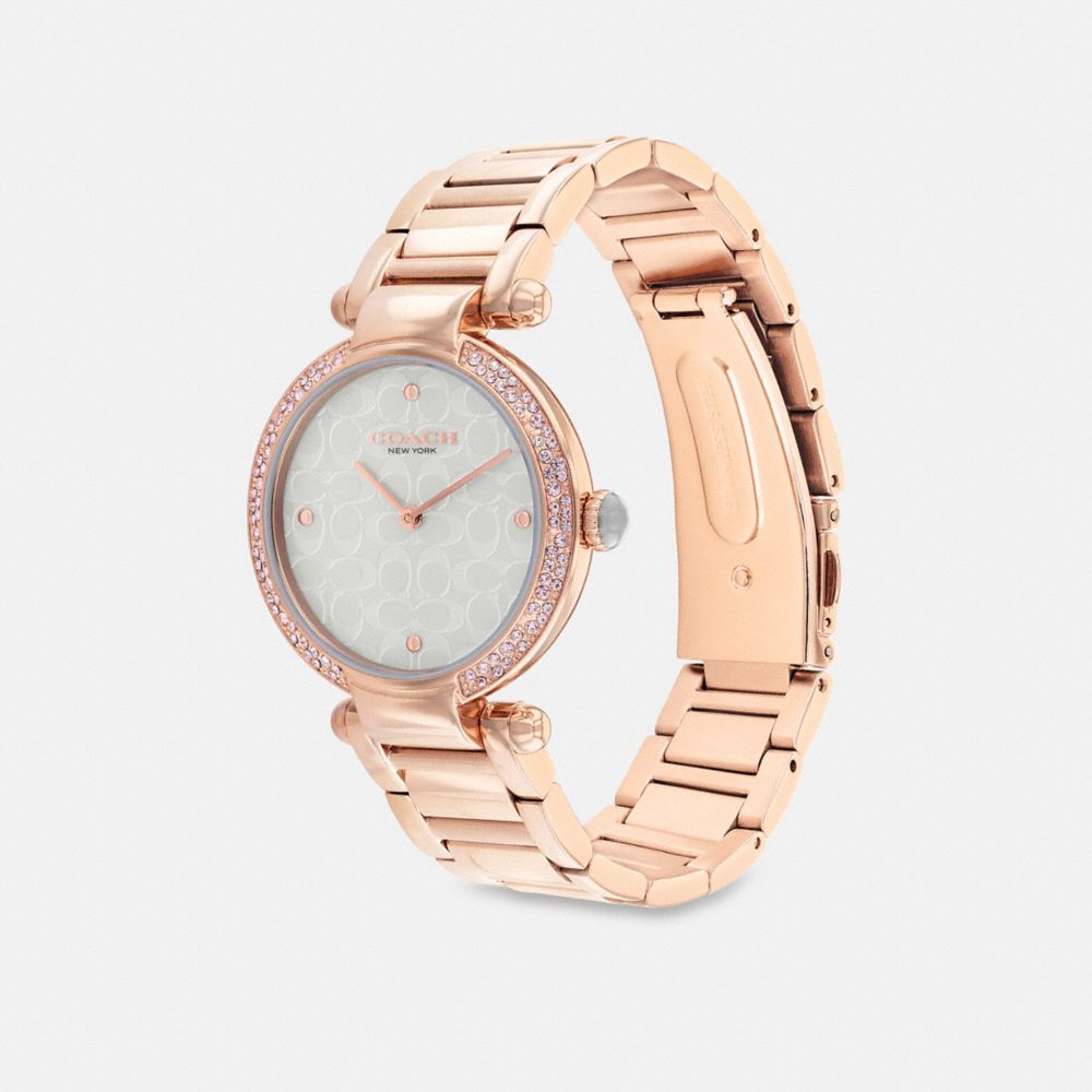 Rose Gold / Light Blue Coach Cary Watch, 34 Mm Women Watches | 307AZSXVC