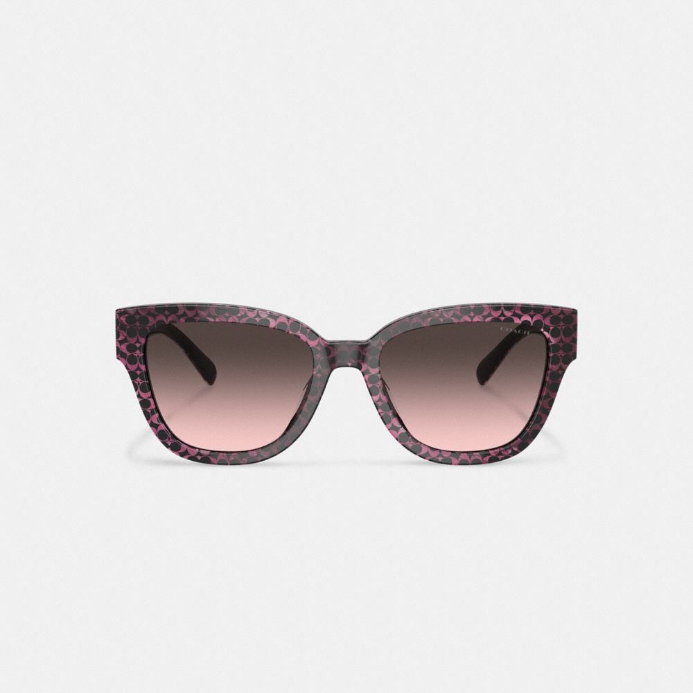 Ruby Pearlized Signature Coach Signature Round Sunglasses Women Eyewear | 921LASKGZ