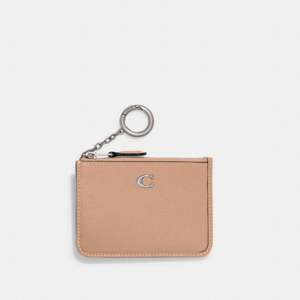 Silver Coach Mini Skinny Id Women Card Cases | 374QZCMUB