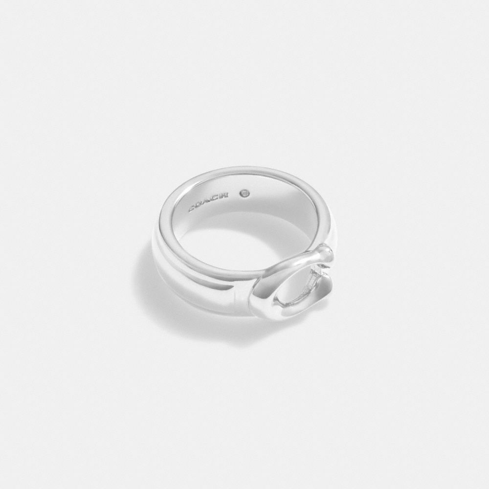 Silver Coach Tabby Ring Women Jewelry | 425RLHMUV