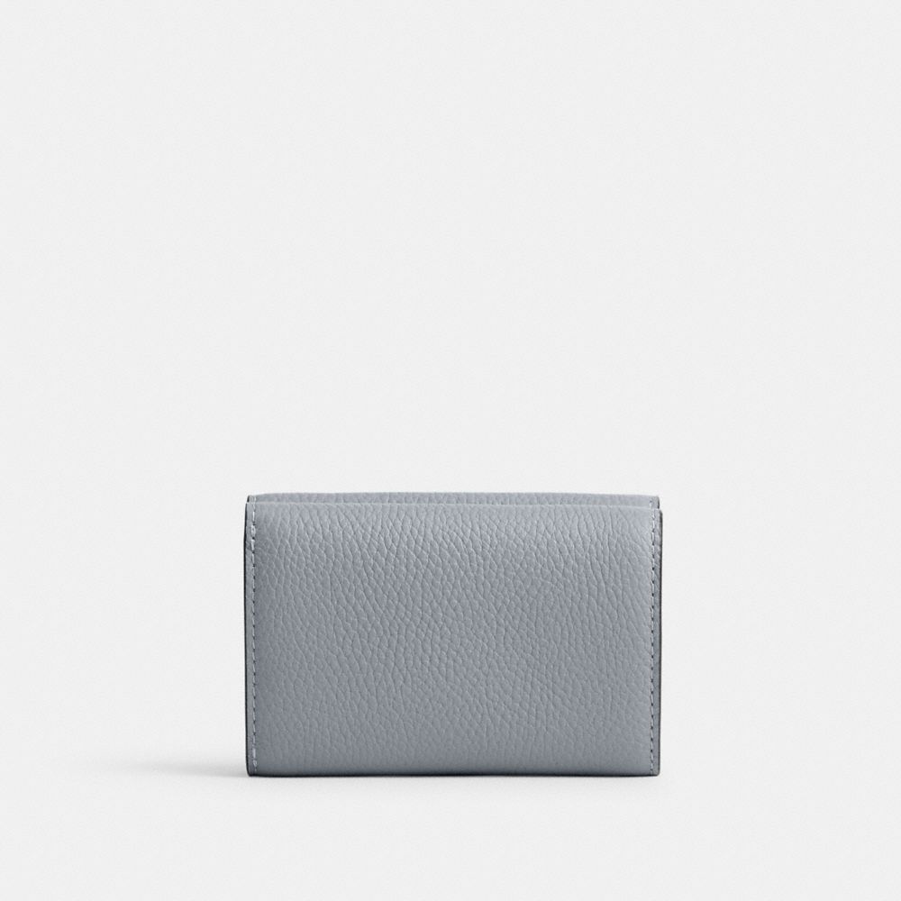 Silver / Grey Blue Coach Essential Mini Trifold Wallet Women Small Wallets | 901IKPODZ