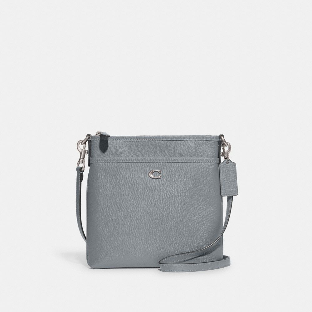 Silver / Grey Blue Coach Kitt Messenger Women Crossbody Bags | 650CEDGSN