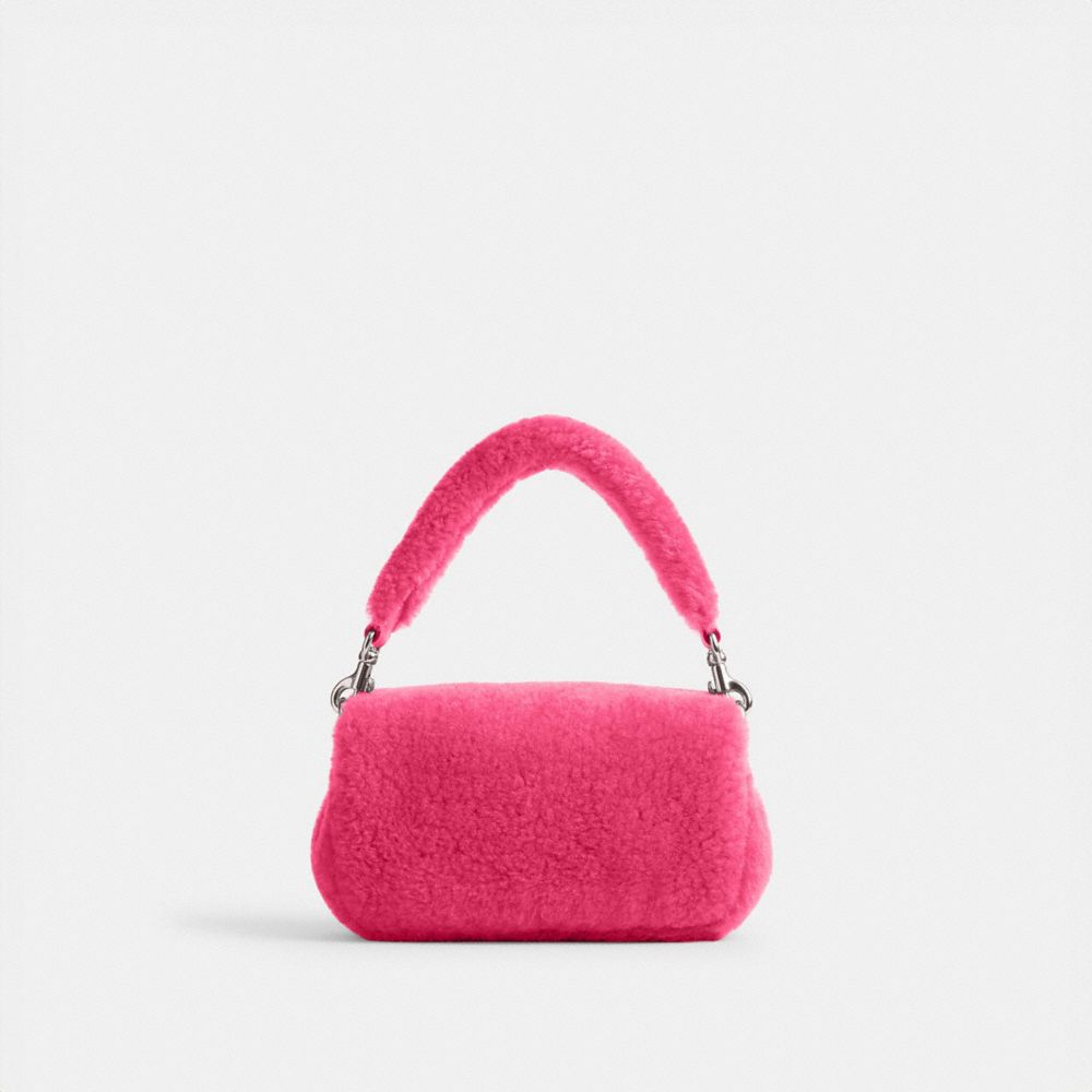 Silver / Light Fuchsia Coach The Lil Nas X Drop Tabby Shoulder Bag 18 In Shearling Women Shoulder Bags & Hobos | 879VHXLEQ