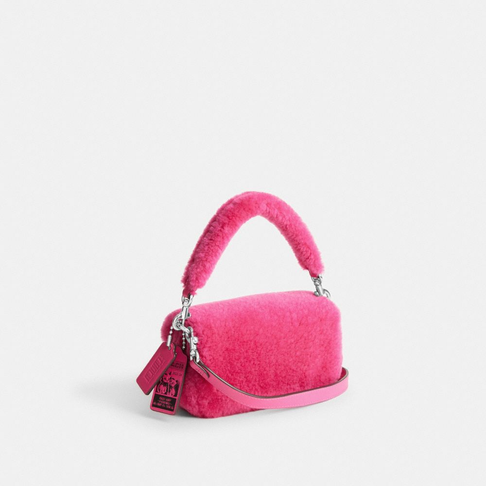 Silver / Light Fuchsia Coach The Lil Nas X Drop Tabby Shoulder Bag 18 In Shearling Women Shoulder Bags & Hobos | 879VHXLEQ