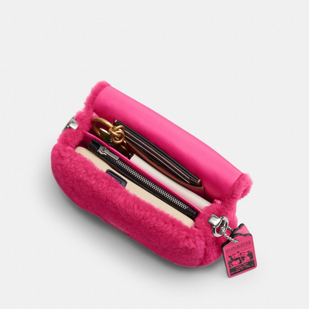 Silver / Light Fuchsia Coach The Lil Nas X Drop Tabby Shoulder Bag 18 In Shearling Women Shoulder Bags & Hobos | 879VHXLEQ