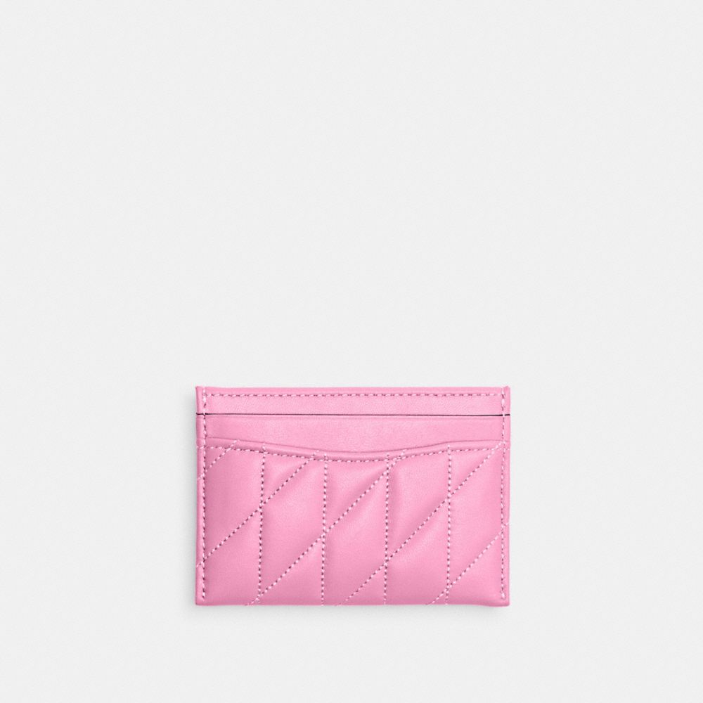 Silver / Pink Coach Essential With Pillow Quilting Women Card Cases | 983TPZNSJ