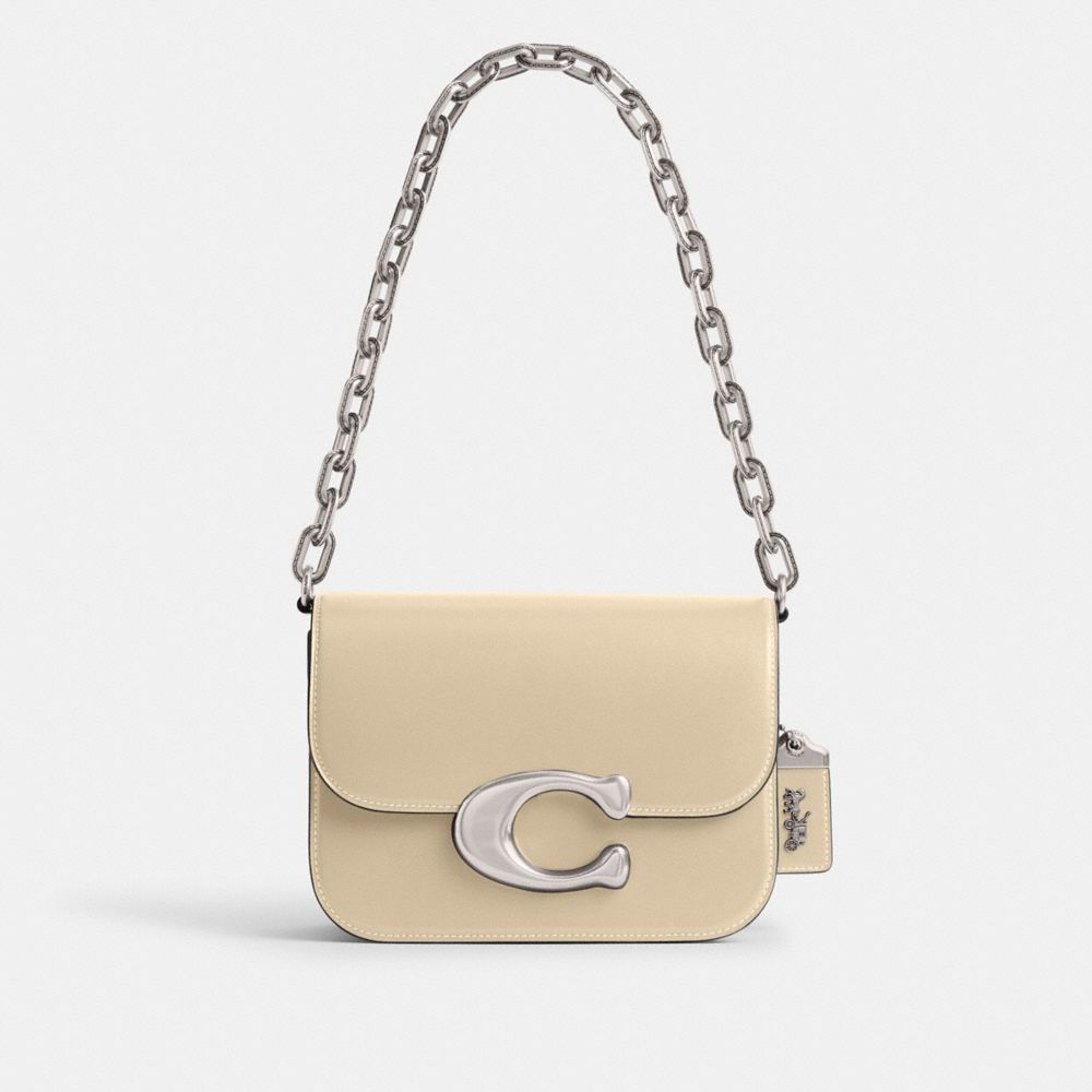 Silver / White Coach Idol Bag Women Shoulder Bags & Hobos | 146ROXDKJ