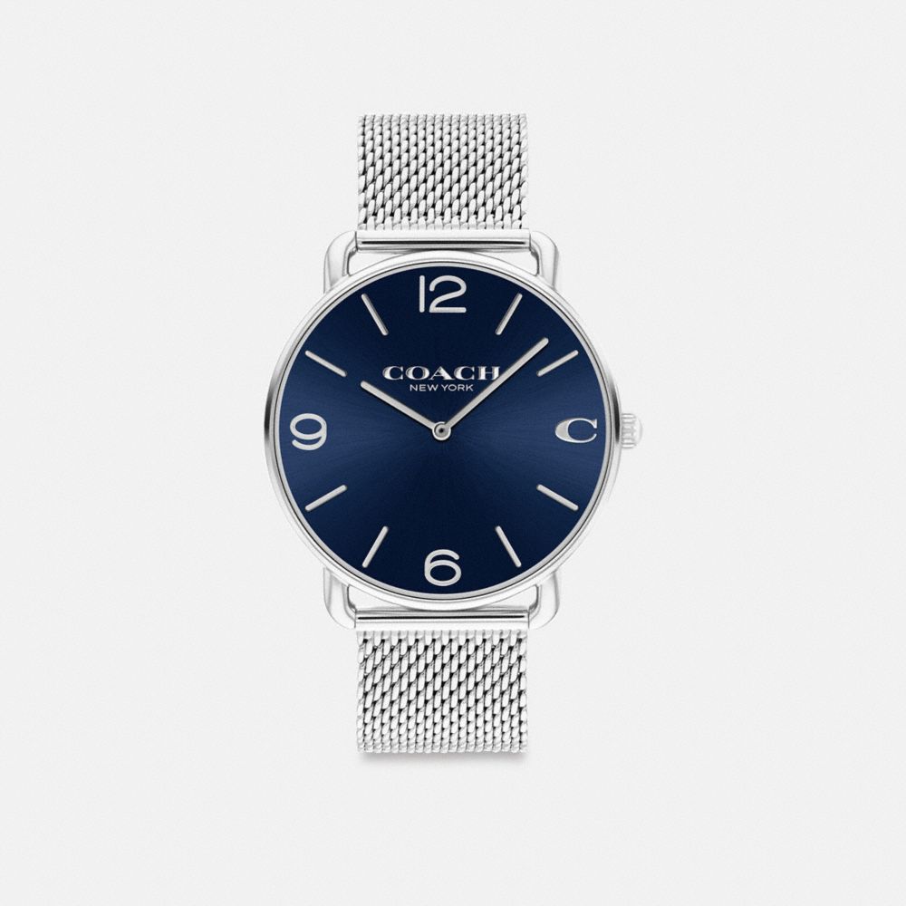 Stainless Steel/ Blue Coach Elliot Watch, 41 Mm Men Watches | 845PRVWUN