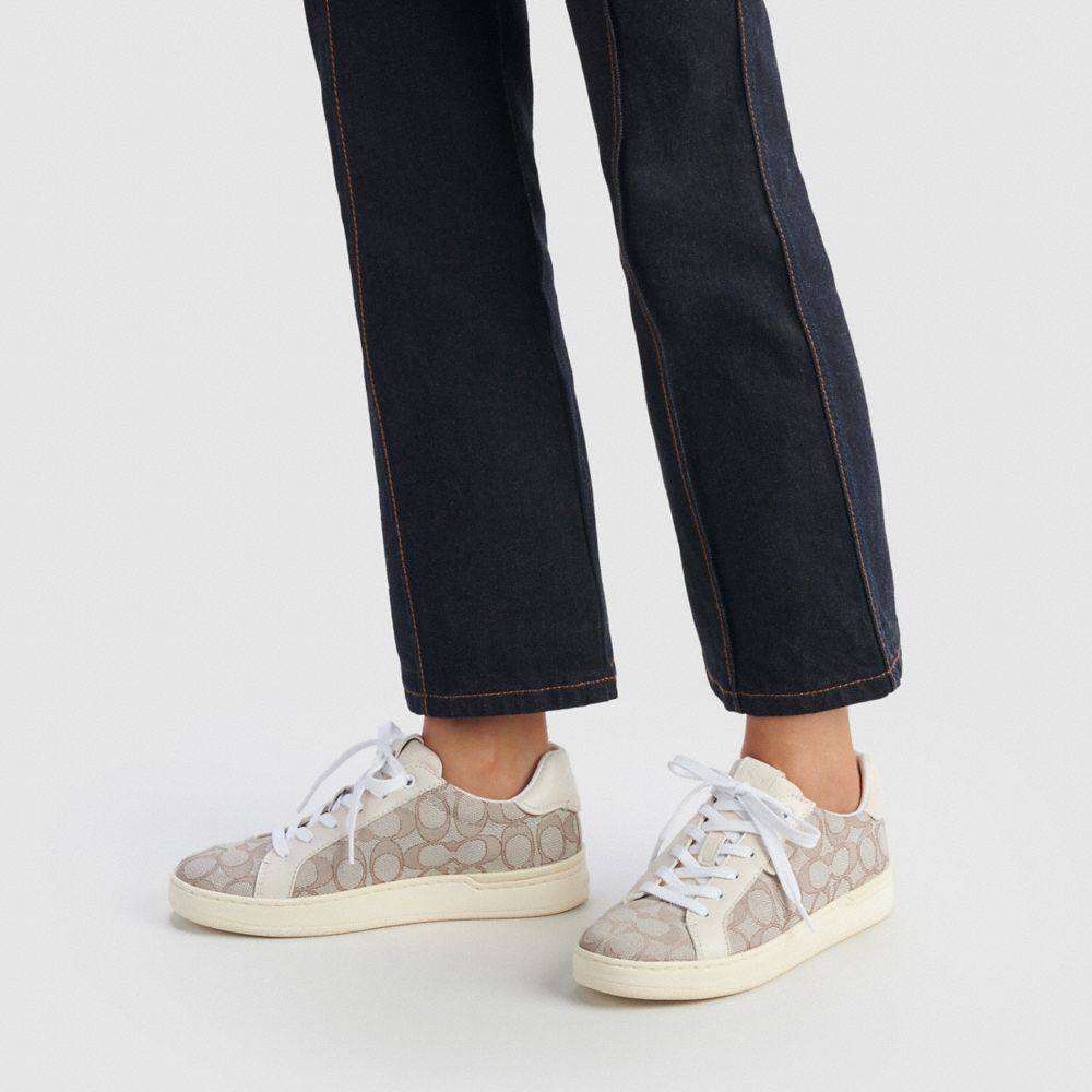 Stone/Chalk Coach Lowline Low Top Women Sneakers | 914HAUJYZ