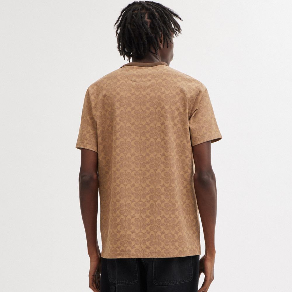 Tan Signature Coach Signature T Shirt Men Tops & Bottoms | 243HAWJPX