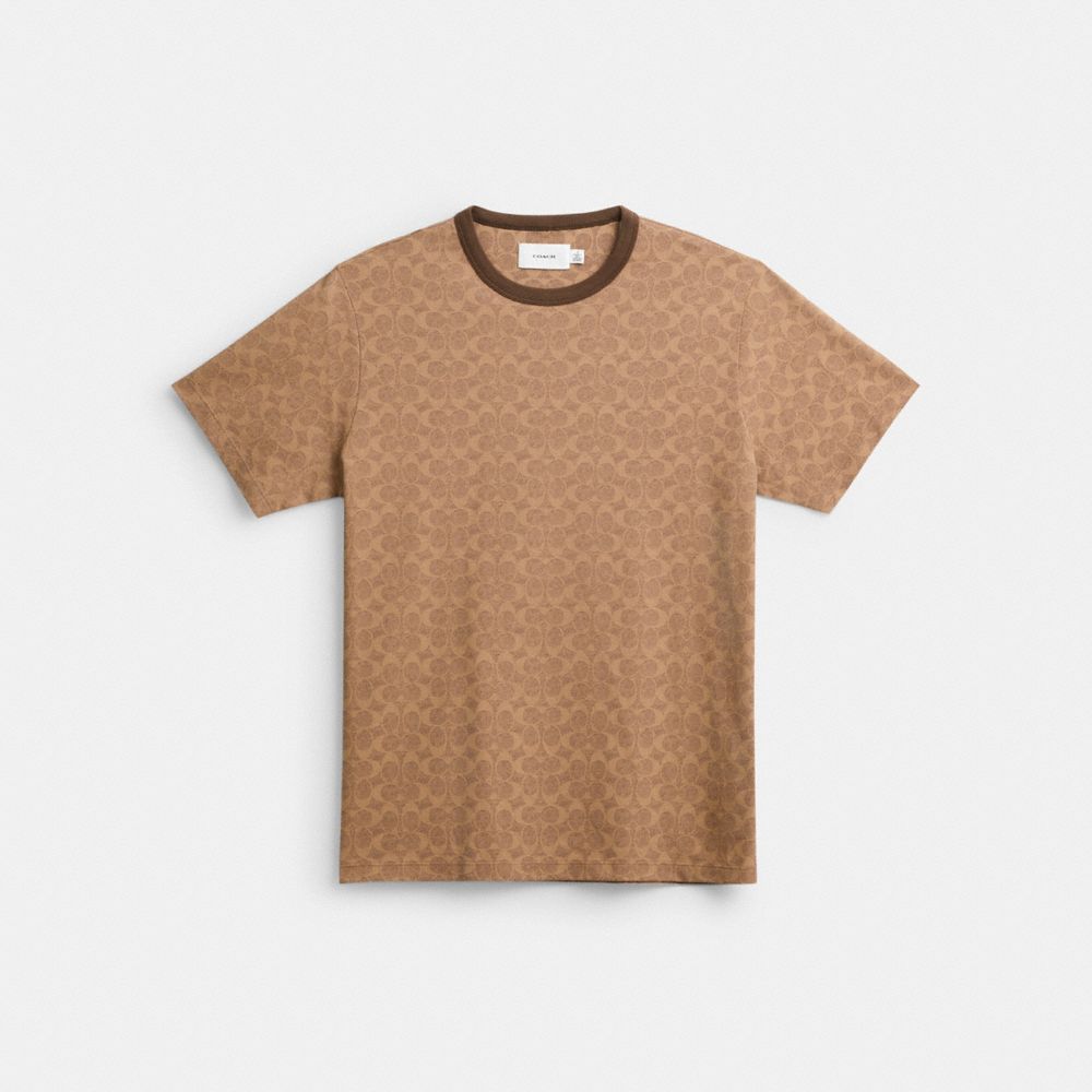 Tan Signature Coach Signature T Shirt Men Tops & Bottoms | 243HAWJPX