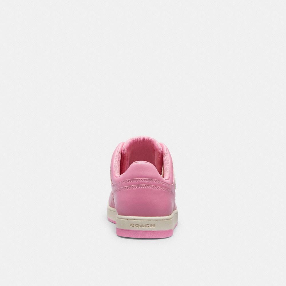 Vivid Pink Coach C201 Low Top In Signature Canvas Women Sneakers | 483PTHGYM