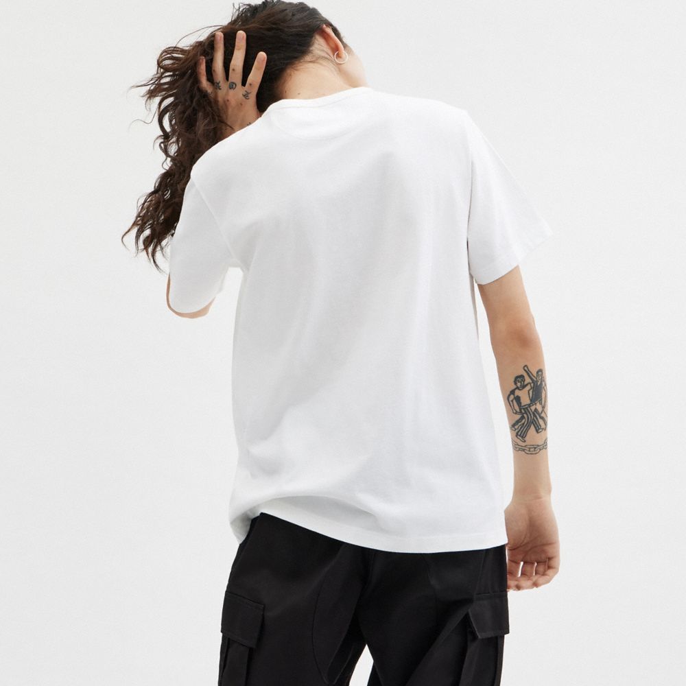 White/Charcoal Signature Coach Essential Pocket T Shirt Men Tops & Bottoms | 279HSVOKE