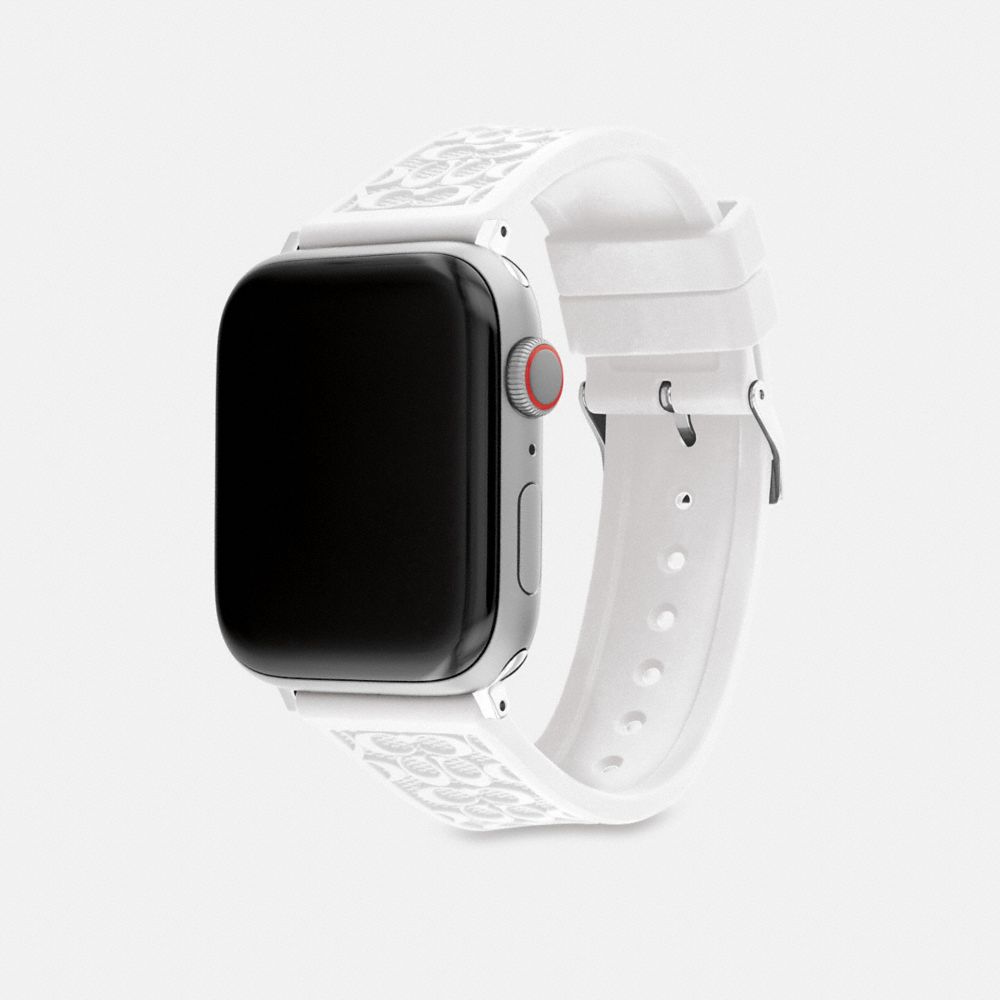 White Coach Apple Watch® Strap, 42 Mm And 44 Mm Men Watches | 203JGPMVB