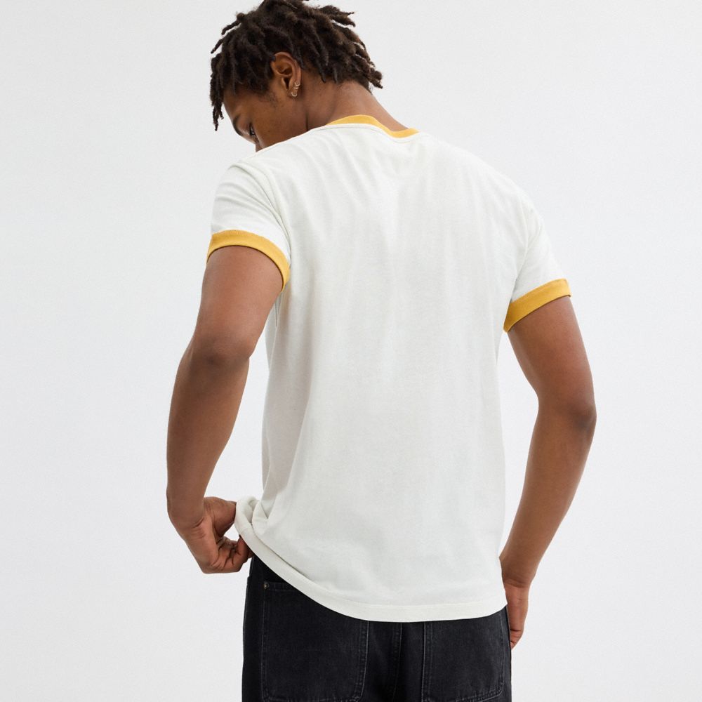 White Coach Roadside Ringer T Shirt Men Tops & Bottoms | 017ONPYTZ