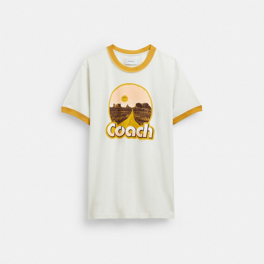 White Coach Roadside Ringer T Shirt Men Tops & Bottoms | 017ONPYTZ