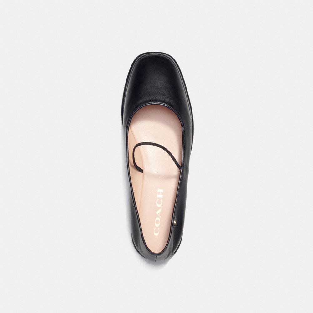 leather/Black Coach Emilia Mary Jane Women Flats & Loafers | 327EVIHZM