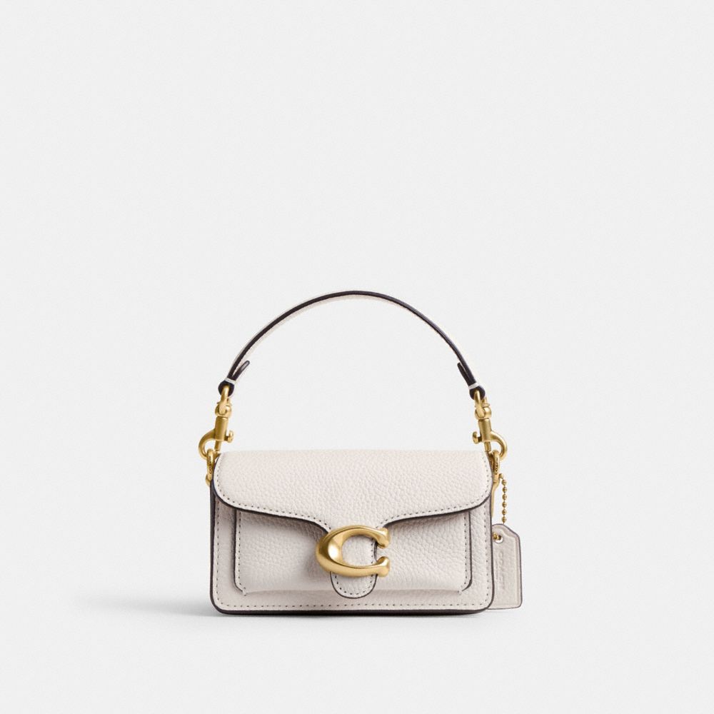 polished pebble leather/Brass/Chalk Coach Tabby Bag 12 Women Crossbody Bags | 285PQSEJD