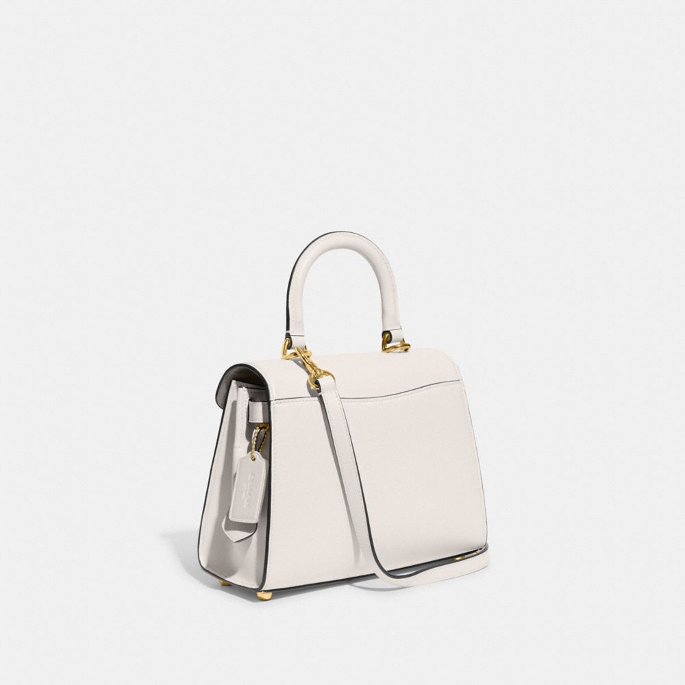 refined calf leather/Brass/Chalk Coach Sammy Top Handle Bag Women Satchels & Top Handles | 319JNGUKQ